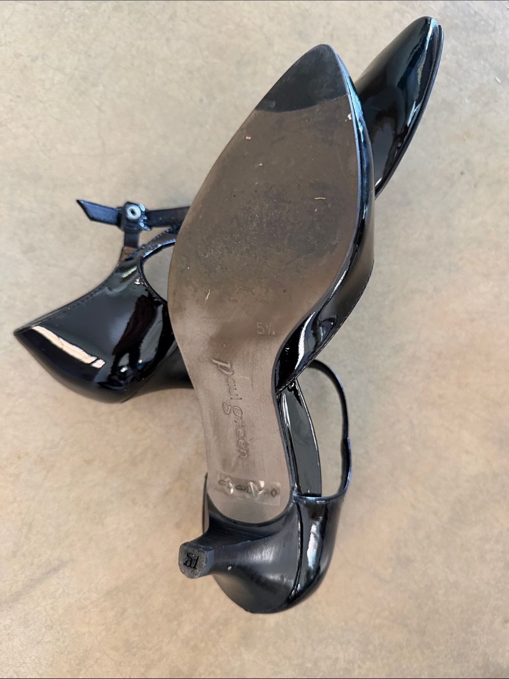 Paul Green heels size 5.5 Black Patent Mary Jane Kitten - Picture 5 of 11